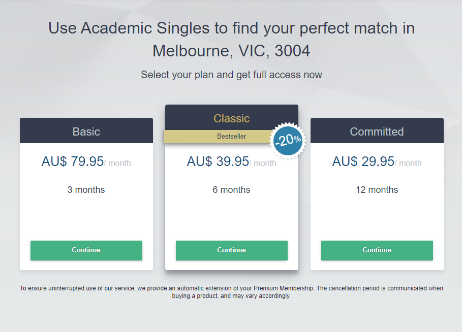 Academic Singles Prices